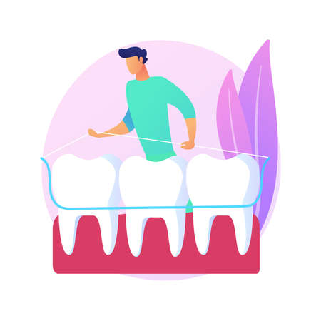 Dental tooth plate abstract concept vector illustration.のイラスト素材