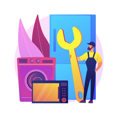 Repair of household appliances abstract concept vector illustration.のイラスト素材