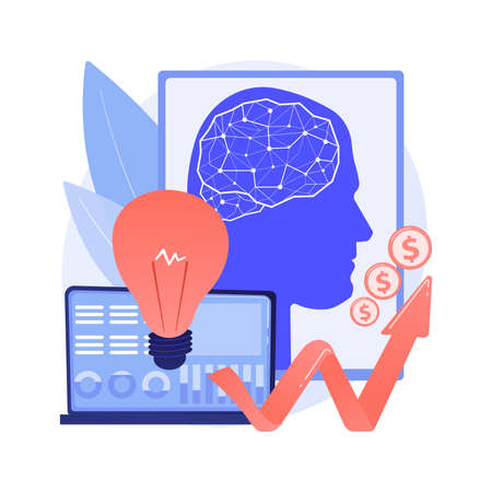 Artificial intelligence in financing abstract concept vector illustration.