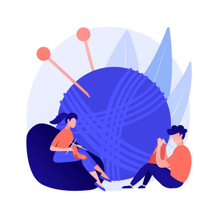 Learn how to knit abstract concept vector illustration.のイラスト素材