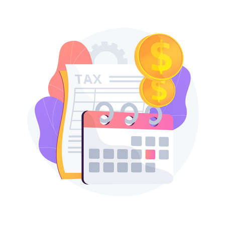 Tax year abstract concept vector illustration.のイラスト素材