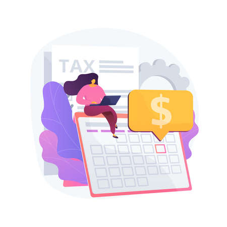 Tax payment deadline abstract concept vector illustration.のイラスト素材
