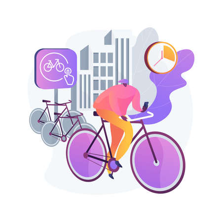 Bike sharing abstract concept vector illustration.のイラスト素材