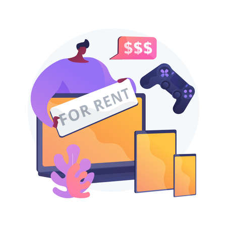 Renting electronic device abstract concept vector illustration.のイラスト素材