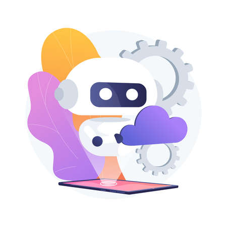 Cloud robotics abstract concept vector illustration.のイラスト素材