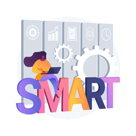 SMART Objectives abstract concept vector illustration.のイラスト素材