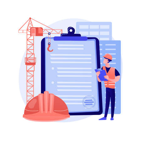 Building permit abstract concept vector illustration.のイラスト素材