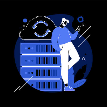 Backup server abstract concept vector illustration.