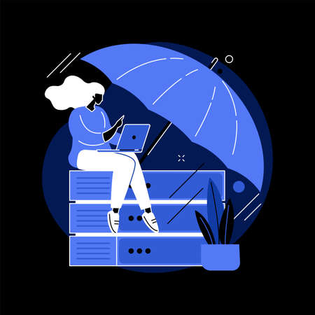 Cyber insurance abstract concept vector illustration.のイラスト素材