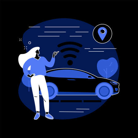 Autonomous car abstract concept vector illustration.のイラスト素材