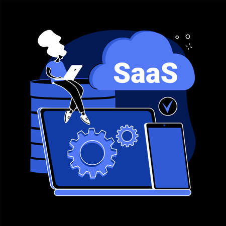 SaaS technology abstract concept vector illustration.のイラスト素材