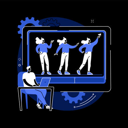 Computer animation abstract concept vector illustration.のイラスト素材