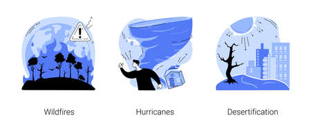 Natural disaster abstract concept vector illustrations.のイラスト素材