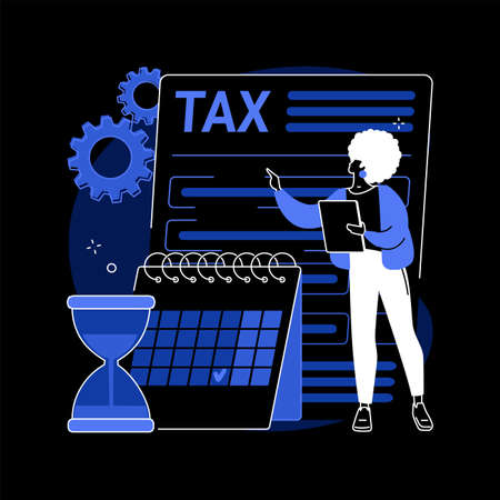 Tax payment deadline abstract concept vector illustration.のイラスト素材