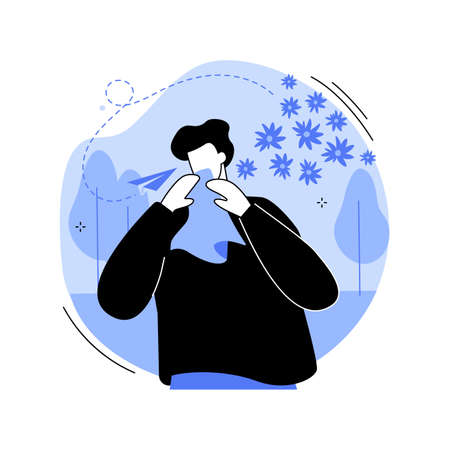 Seasonal allergy abstract concept vector illustration.のイラスト素材