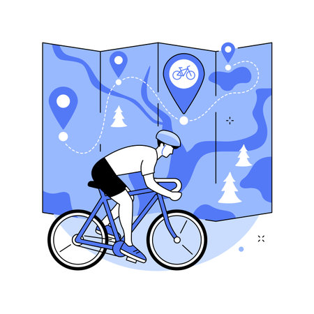 Bike paths network abstract concept vector illustration.のイラスト素材