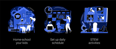 Distance learning abstract concept vector illustrations.のイラスト素材