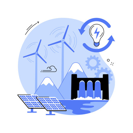 Sustainable energy abstract concept vector illustration.のイラスト素材