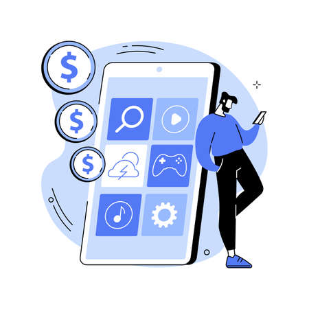 App monetization abstract concept vector illustration.のイラスト素材