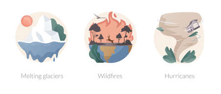 Natural disaster abstract concept vector illustrations.