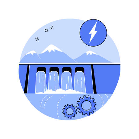Hydropower abstract concept vector illustration.のイラスト素材