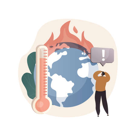 Global warming abstract concept vector illustration.のイラスト素材
