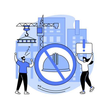 Illegal building abstract concept vector illustration.のイラスト素材