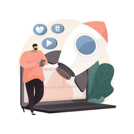 Viral content abstract concept vector illustration.のイラスト素材