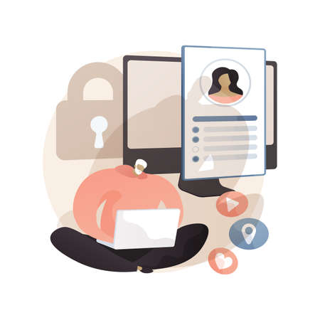 Cyberstalking abstract concept vector illustration.のイラスト素材