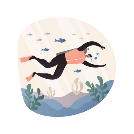 Scuba diving abstract concept vector illustration.のイラスト素材