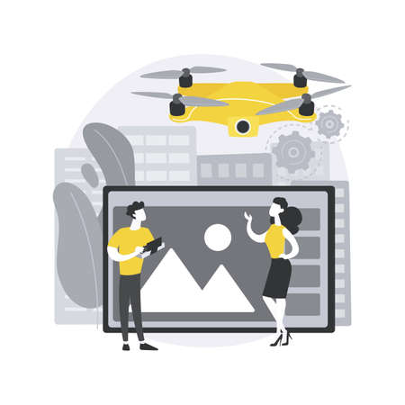 Aerial photography abstract concept vector illustration.のイラスト素材