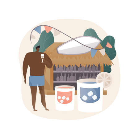 Beach bar abstract concept vector illustration.のイラスト素材