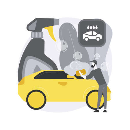 Car wash service abstract concept vector illustration.のイラスト素材