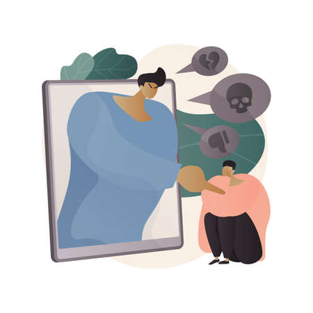 Cyberbullying abstract concept vector illustration.のイラスト素材