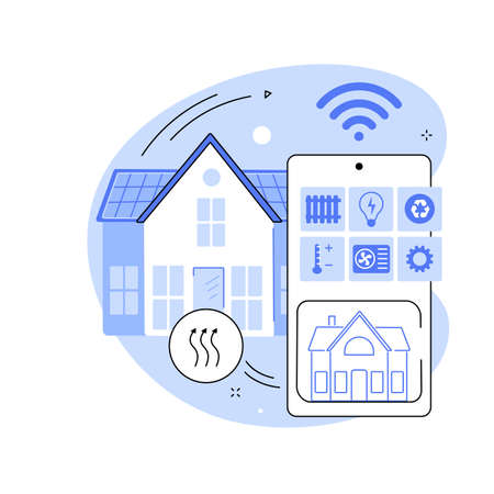 Home heating technologies abstract concept vector illustration.のイラスト素材
