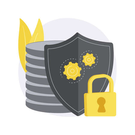 Cyber security data protection abstract concept vector illustration.のイラスト素材