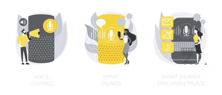 Speech recognition technology abstract concept vector illustrations.のイラスト素材