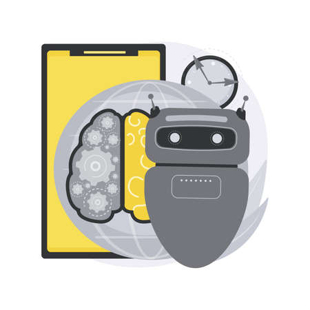 Technological singularity abstract concept vector illustration.のイラスト素材