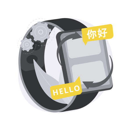 Digital translator abstract concept vector illustration.のイラスト素材