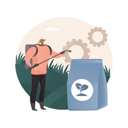 Grass fertilizer abstract concept vector illustration.のイラスト素材