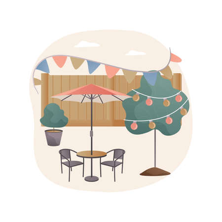 Garden party decoration abstract concept vector illustration.のイラスト素材