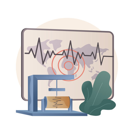 Seismology abstract concept vector illustration.のイラスト素材