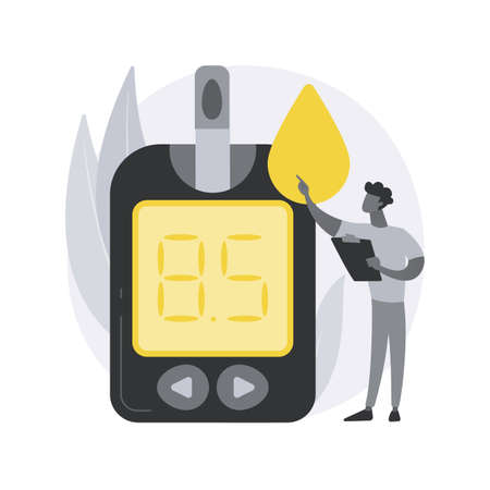 Blood glucose meter abstract concept vector illustration.