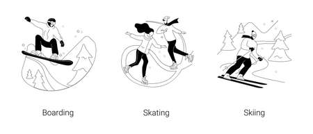 Winter sport abstract concept vector illustrations.のイラスト素材