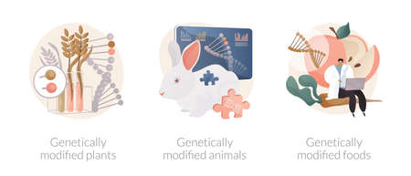 Biotechnology in agriculture abstract concept vector illustrations.のイラスト素材