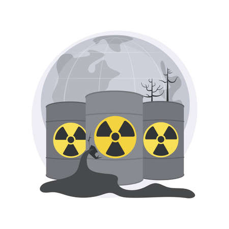 Radioactive pollution abstract concept vector illustration.のイラスト素材