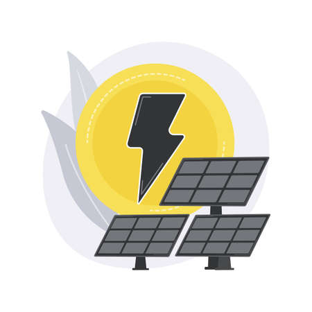 Solar energy abstract concept vector illustration.のイラスト素材