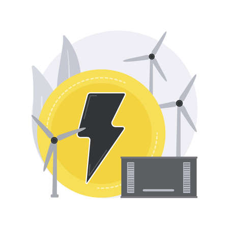 Wind power abstract concept vector illustration.