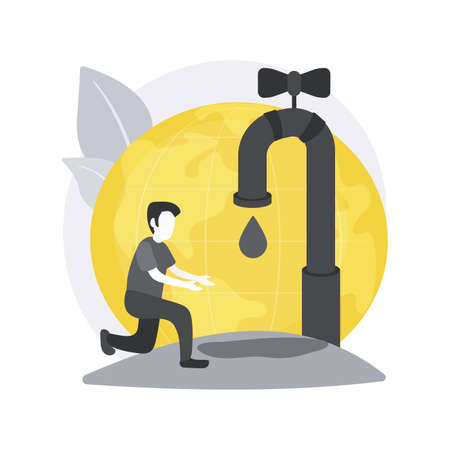 Lack of fresh water abstract concept vector illustration.のイラスト素材