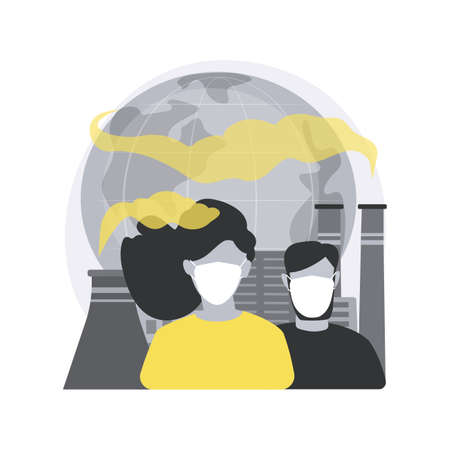 Air pollution abstract concept vector illustration.のイラスト素材